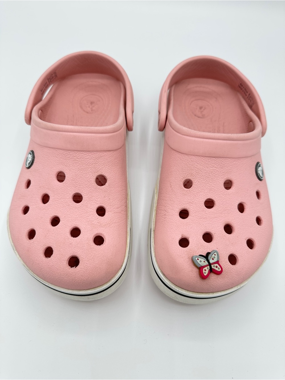 CROCS Pink Slip-On Clog with Butterfly Charm
